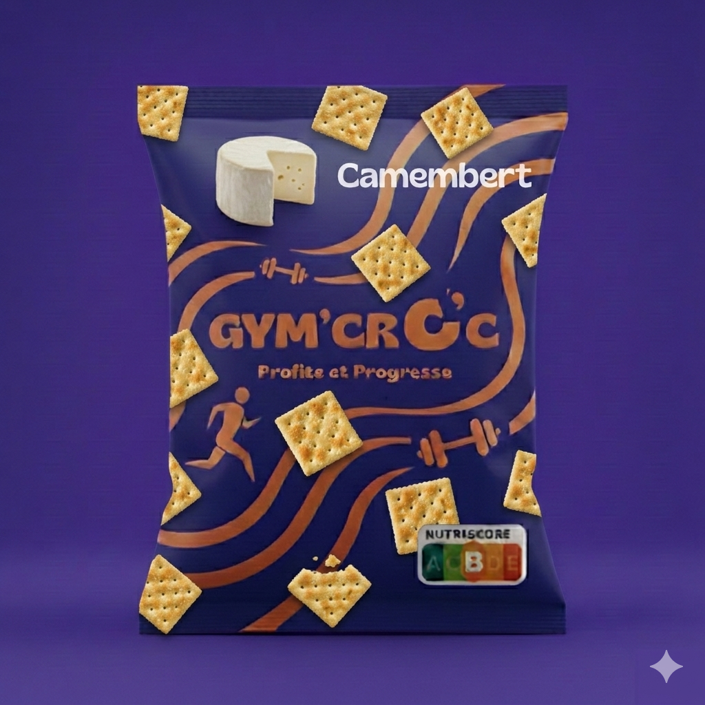 Paquet de crackers saveur camembert