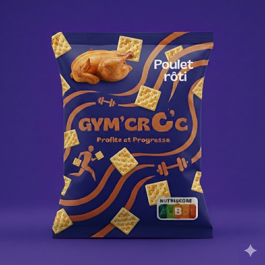 Paquet de crackers saveur poulet roti 
